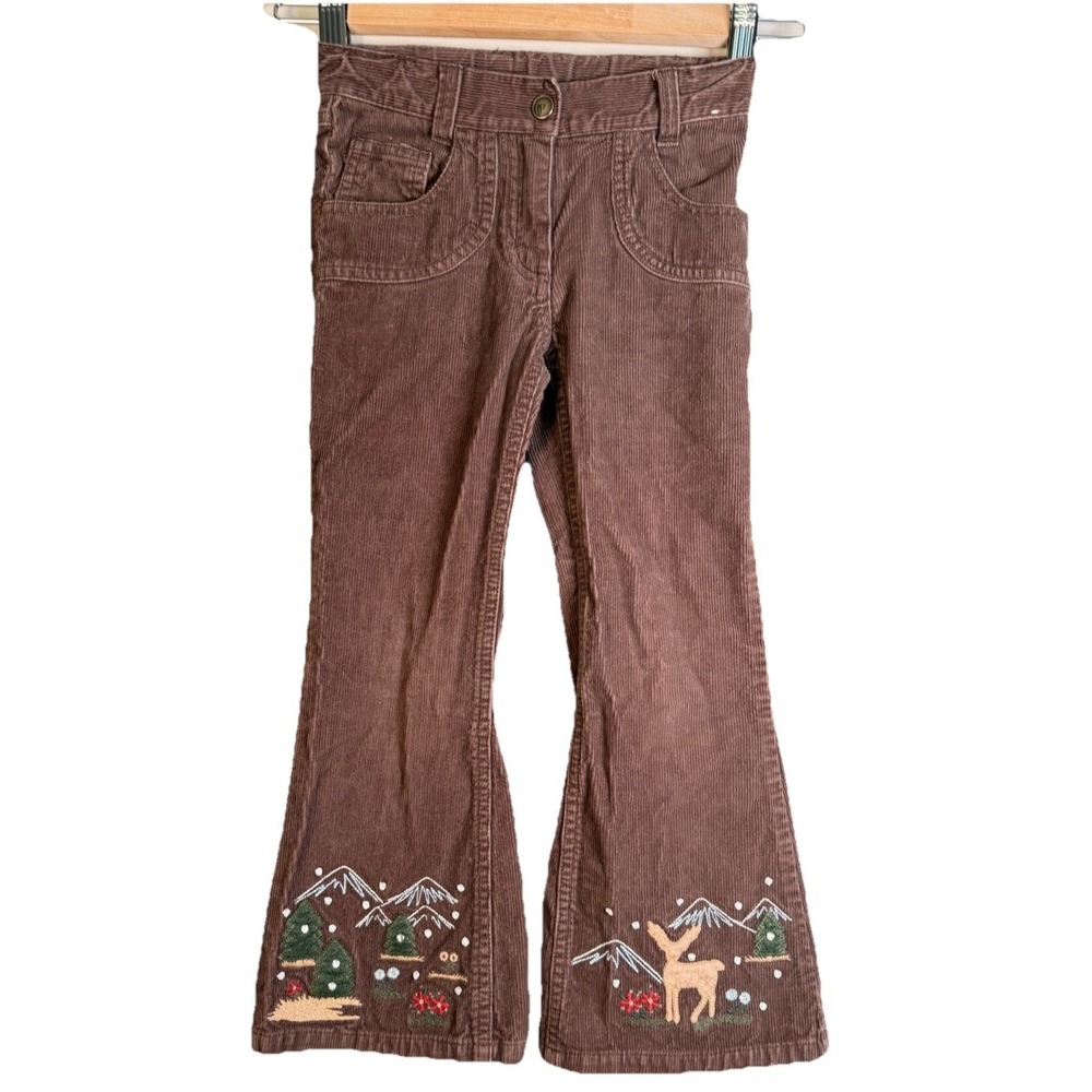 Gymboree REINDEER‎ Size 5 CORDUROY Pants JEANS girls Mountain Cabin Deer Brown